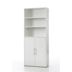 Regał z drzwiami PRIMA 5 (221/89 cm) - biały