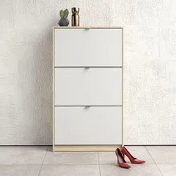 Szafka na buty ROMA 3D - biały/dąb sonoma