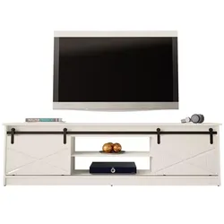 Szafka RTV 2-drzwiowa WINDSOR 200 cm - biały mat/biały połysk