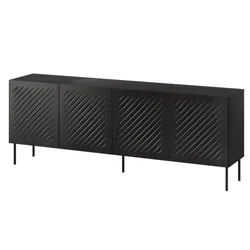 Komoda 4-drzwiowa LINEA 200 cm - czarny mat