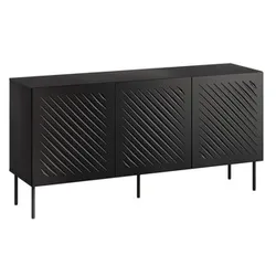 Komoda 3-drzwiowa LINEA 150 cm - czarny mat