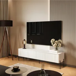 Szafka RTV 4-drzwiowa ARIA 190 cm - biały mat