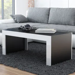 Stolik kawowy TUCSON 120x60 - czarny mat/biały połysk
