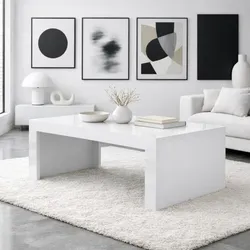 Stolik kawowy TUCSON 120x60 - biały mat/biały połysk
