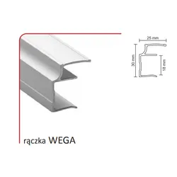 Rączka WEGA 18/P do drzwi przesuwnych - srebrny / dł. 270 cm
