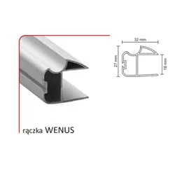 Rączka WENUS 18/P do drzwi przesuwnych - srebrny / dł. 270 cm