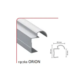 Rączka ORION 18/P do drzwi przesuwnych - srebrny / dł. 270 cm