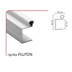 Rączka PLUTON 18/P do drzwi przesuwnych - srebrny / dł. 270 cm