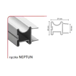 Rączka NEPTUN 18/P do drzwi przesuwnych - srebrny / dł. 270 cm
