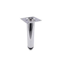 Nóżka okrągła D-737 z regulacją - chrom połysk / wys. 15 cm