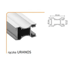 Rączka URANOS 10/M do drzwi przesuwnych - srebrny / dł. 270 cm