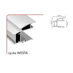 Rączka WESTA 18/P do drzwi przesuwnych - srebrny / dł. 270 cm