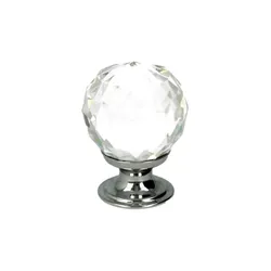 Gałka szklana GL01 - chrom połysk / fi 31 mm