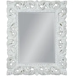 Lustro PU058 80x100 - przecierany biały