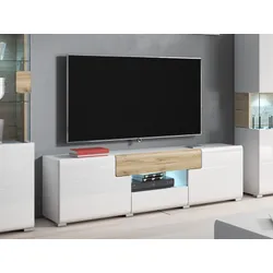 Komoda TV mała TOLEDO WM 41 - biały połysk/san remo