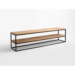 Konsola JULITA SOLID WOOD 180-2F - naturalny/czarny