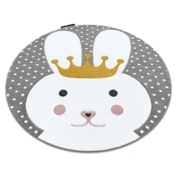 Dywan okrągły BUNNY QUEEN - szary