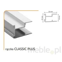Rączka CLASSIC PLUS 18/M do drzwi przesuwnych - czarny mat / dł. 270 cm