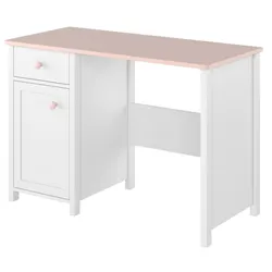 Biurko LUNA LN-03 - biały/różowy