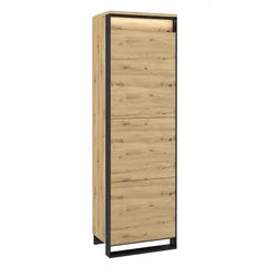 Szafa 1-drzwiowa z oświetleniem QUANT QA-02 - dąb artisan/czarny