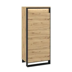 Witryna z oświetleniem QUANT QA-07 - dąb artisan/czarny