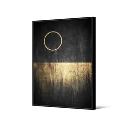 Obraz z kołem TOIR22817 102x142 cm - czarno-złoty