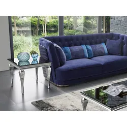 Stolik szklany blat D951 60x60x55 cm - czarny