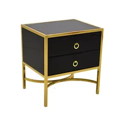 Szafka nocna szklana LW6072 50x40x55 cm - czarny