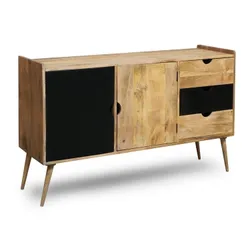 Komoda drewniana 3 szuflady OSLO - czarny