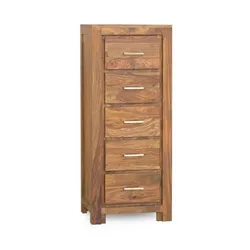Komoda drewniana wysoka MODENA 5 szuflad - palisander miodowy