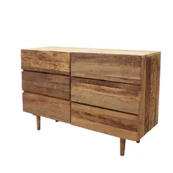 Komoda drewniana CENTURY RUSTIC 6 szuflad - stare drewno