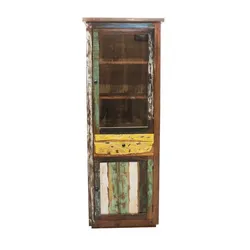 Witryna 2-drzwiowa z szufladą z drewna z odzysku RUSTIC VINTAGE