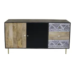 Komoda drewniana BOHO - mango naturalne
