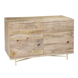 Komoda drewniana 2-drzwiowa RING - mango naturalne