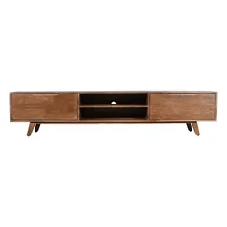 Szafka RTV drewniana z dwiema szufladami STOCKHOLM 210 cm - mango orzech włoski