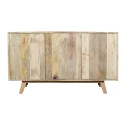 Komoda drewniana 3-drzwiowa STOCKHOLM - mango naturalne