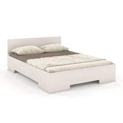 Łóżko drewniane bukowe ze skrzynią na pościel SPECTRUM Maxi&Long ST 140x220 - biały