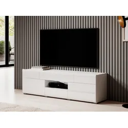 Komoda TV mała TOLEDO 41 - biały laminat/biały połysk