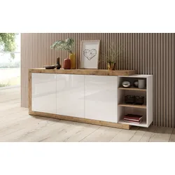 Komoda 3-drzwiowa 220 cm SINTRA 43 - dąb Samdal/biały połysk