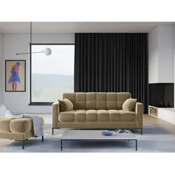 Aksamitna sofa 2-osobowa MAMAIA - czarne nogi