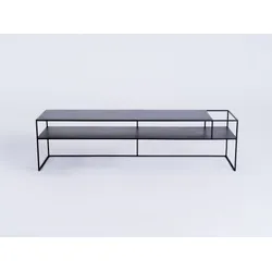 Stolik RTV SENSO FLOWER METAL 170x45 P - czarny