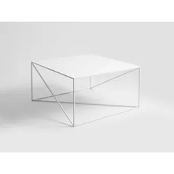 Stolik kawowy MEMO METAL 100x100 - biały