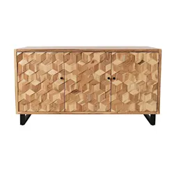 Komoda drewniana retro AVOLA NATURAL 3D - naturalne drewno