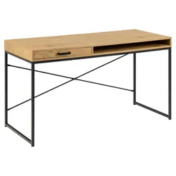 Biurko z szufladą i półką SEAFORD 140 cm - dziki dąb