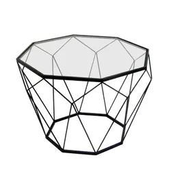 Stolik geometryczny TOYJ19-654 Ø55x38 cm - czarny