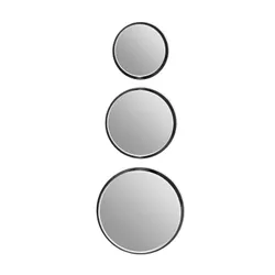 Komplet 3 okrągłych luster 12F-361 - czarny
