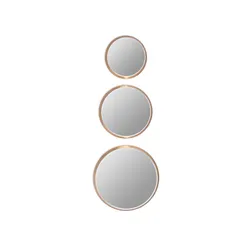 Komplet 3 okrągłych luster 12F-361 - złoty