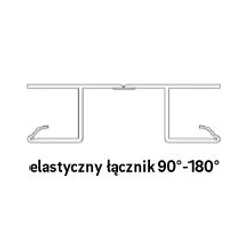 Elastyczny łącznik 90-180° do cokołu RAUBASE - aluminium szczotkowane / wys. 10 cm