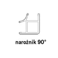 Narożnik wew./zew. 90° RAUBASE - aluminium szczotkowane / wys. 10 cm