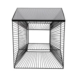 Stolik 3D z grafitową szybą TOYJ19-211 45x45 cm